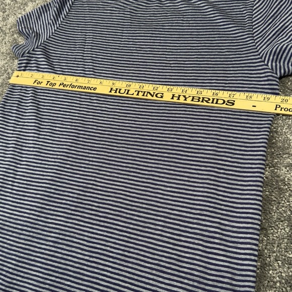 Eileen Fisher T Shirt Women's Petite PS Blue Stripe V-Neck Top Organic Linen - Picture 6 of 7